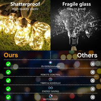 1 x RAW Customer Returns AGOTD Solar Fairy Lights Outdoor With 16 Bulbs, 6M Vintage Solar Fairy Lights with Hemp Rope, Solar Fairy Lights Outdoor Weatherproof with 8 Modes Decoration for Gardens, Party, Balcony, Wedding Warm White  - RRP €28.99