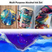 1 x RAW Customer Returns Roizefar alcohol ink set 28 alcohol ink colors, resin paint, concentrated, alcohol-based ink, alcohol ink epoxy resin paint for coasters, acrylic painting, cup making, 10 ml each - RRP €16.08