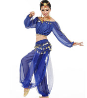 1 x RAW Customer Returns Astage Women Belly Dance Suit Costume Active Wear Waist Belt Sets Royal Blue - RRP €31.25