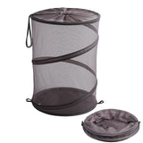 1 x RAW Customer Returns Foldable laundry basket, pop-up laundry basket made of mesh, foldable laundry basket with drawstring, storage basket for clothes, laundry room, bedroom - RRP €16.13