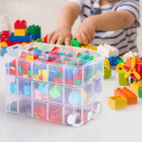 1 x RAW Customer Returns Kurtzy Plastic Storage Box 3 Levels - Adjustable Compartment Slots - Transparent Plastic Organizer Box - Maximum 30 Compartments - Store Toys, Jewelry, Beads - RRP €26.02