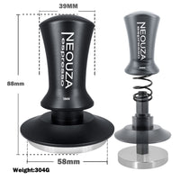 1 x RAW Customer Returns NEOUZA Espresso Tamper Spring Loaded for Coffee Machine Accessories, Non-Stick Coating, Self-Leveling, Refined Handle, Flat Bottom Stainless Steel 58mm, Matte Black  - RRP €27.45