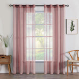 1 x RAW Customer Returns MIULEE Sheer Voile Curtain Christmas Decoration with Eyelets Transparent Look Curtain Eyelet Curtain Eyelet Curtain Transparent Transparent for Bedroom Living Room 140 x 145 cm W x H Set of 2 Dirty Pink - RRP €28.49