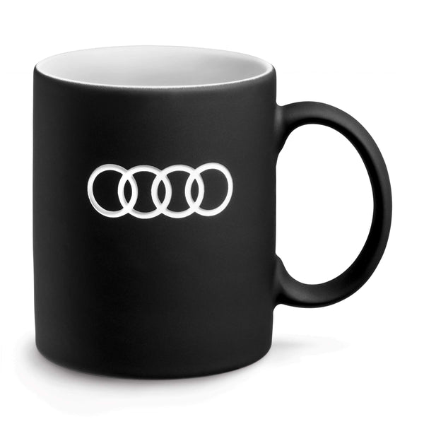 1 x RAW Customer Returns Audi 3291900500 Porcelain Mug, 350ml Capacity, Black - RRP €23.51