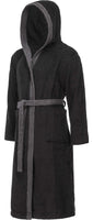 1 x RAW Customer Returns Ladeheid men s terry bathrobe made of 100 cotton LA40-190 black-30 dark grey-12, S  - RRP €40.33