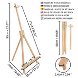 1 x RAW Customer Returns Belle Vous Table Easel Adjustable Wooden A-Shape - 83cm Beechwood Easel Tripod Wooden Easel, Table Easel Wooden Stand Tripod for Drawing, Painting, Displaying Photos, Art - RRP €22.49