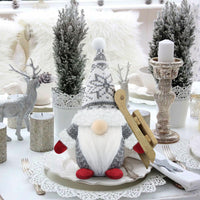 1 x RAW Customer Returns Gehydy Christmas Gnome Figures Set of 3 Christmas Decoration Gnomes Christmas Decoration Gnome Accessories Decoration Christmas for Home Kitchen - Grey - RRP €17.38