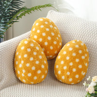 2 x Brand New Namalu 3 Egg Plush Pillows 25 cm Egg Shaped Cushions with White Polka Dots Decorative Pillows for Sofa Decorative Cushions Decoration for Children s and Baby s Bedroom Yellow  - RRP €38.4