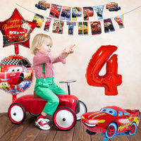 4 x Brand New VAVICRAP 52 Pieces Cars Balloons Birthday 4 Birthday Balloon Birthday Children Happy Birthday Banner Cupcake Toppers Cars Birthday Decoration Set for Birthdays Party Themes - RRP €31.84