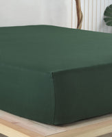 1 x RAW Customer Returns Vency Premium Jersey Fitted Sheet 200x200cm Dark Green - Fitted Sheet 100 Cotton, Bed Sheet 200x200 Up to 35 cm Mattress Height Dark Green - RRP €26.9