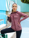 1 x RAW Customer Returns Sykooria women s sweat jacket, long sleeve training jacket, running jacket, hoodie, lightweight, breathable sports jacket, full zip hooded jacket with thumb hole and side pocket, fitness - RRP €23.23