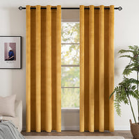 1 x Brand New EMEMA 2 Panels Soft Velvet Thermal Blackout Curtains Temperature Control Eyelet Curtains for Bedroom Living Room Elegant Decoration 140 x 260 cm Orange - RRP €57.98