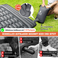 5 x Brand New HIKENTURE camping sleeping pad for 2 people, inflatable sleeping pad ultralight small pack size with pump bag, extra wide double air mattress sleeping mat 130 cm for outdoor, travel, hiking, beach Grey-C  - RRP €362.65