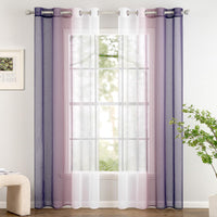 1 x RAW Customer Returns Woaboy 2 Pieces Semi Sheer Voile Curtains with Eyelets Vertical Shade Blinds Polyester Modern Elegant for Window Living Room Bedroom Balcony 140x225cm Purple - RRP €28.99