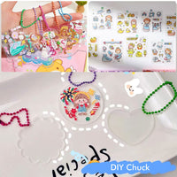 5 x Brand New 100 Pieces Kawaii Stickers, Cute Kawaii Stickers 10 pieces of acrylic charms, Kawaii Girls Stickers, for diaries, scrapbooking, water bottles, albums, DIY decorations - RRP €49.15