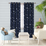 1 x RAW Customer Returns Deconovo thermal curtains, thermal curtains, warm, opaque curtains, privacy eyelet curtains for darkening rooms, 260 x 140 cm height x width , dark blue, set of 2 - RRP €48.9