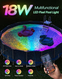 1 x RAW Customer Returns LED Pool Lights with App Control, 18W RGB Dimmable Underwater with Magnets, IP68 Waterproof Music Sync Color Changing 12V Pool Lights for Inground Aboveground Pool Lights - RRP €30.24