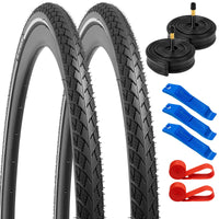 1 x RAW Customer Returns YunSCM 2-Pack 60TPI Nylon Puncture Proof 28 Inch Tire 28x1.60 700x40C Coat 42-622 and 2-Pack 700C Tube AV48mm Valve Compatible Bicycle Tire 700x38C 700x40C 40-622 700x42C Reflective Strip  - RRP €89.99