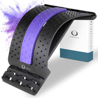 1 x RAW Customer Returns STREYDA Premium back stretcher for posture correction including German instructions in 4 different colors - back stretcher against back pain - back stretcher suitable for all ages purple  - RRP €19.99