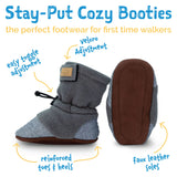 1 x RAW Customer Returns Jan Jul Cozy Stay-put Baby Girls Booties, Fleece Winter Shoes Winter Flowers, 3-12 Months  - RRP €27.28