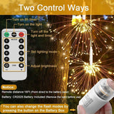 1 x RAW Customer Returns yowin fairy lights fireworks 2 pieces 198 LED light ball Christmas battery operated, 8 modes waterproof firework light with remote control timer for indoor outdoor garden Christmas decoration - warm white - RRP €23.64