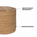 1 x RAW Customer Returns SMPLY. Round Jute Semi-Rigid Planter Basket Wicker Ideal for Flower Pots or Planters Suitable for Indoors or Terraces 30 x 28 cm Natural Color - RRP €41.21