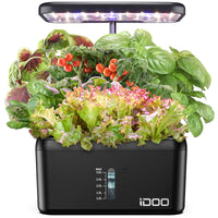 1 x RAW Customer Returns iDOO Hydroponic Growing Systems, 8 Pods Smart Garden Growing System with LED Plant Lamp, Automatic Timer Indoor Herb Garden Kit, Height Adjustable, 38cm, Black - RRP €89.98