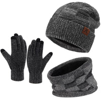 8 x Brand New Men Women Winter Thermal Slouchy Hat Beanie Scarf Neck Warmer Touch Screen Gloves Set with Fleece Lining - RRP €192.0