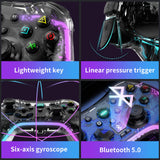 1 x RAW Customer Returns RALAN Wireless Controller with 8 Colors LED Lighting Compatible with Windows PC Gaming Gamepad Remote with 2.4G Adapter - RRP €29.0