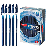 1 x RAW Customer Returns UNOMAX Eeco Blue Barrel High Quality Ballpoint Pen Set - ballpoint pen 50 pieces 0.7mm - Essential Office Gadgets School Accessories - Durable Pen Set for Study Essentials - RRP €19.99