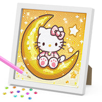 1 x Brand New DOMROM Diamond Painting Children with Frame, Kitten Diamond Painting Set Full Mosaic Making for Girls Boys Adults, 5D Diamond Painting Diamond Painting Pictures Arts Craft for Home Decor - RRP €8.77