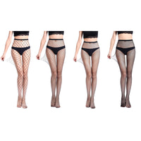 4 x Brand New GARTOL Fishnet Tights Black, Sexy Outfit Tights Festival Rave Outfit, Fishnet Tights High Waist Fishnet Stockings for Women Black Pack of 4  - RRP €36.04