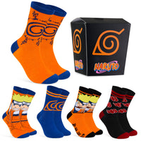 1 x RAW Customer Returns Naruto Funny Socks for Men Teenagers Pack of 5 - Size 40-46, anime cotton socks with fun motifs - RRP €22.18