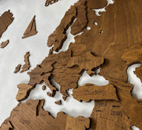 1 x RAW Customer Returns WoodLeo Wooden World Map 3D Art Large Wall Decor for Any Occasion in Sizes M L XL Gift Idea Wall Art for Home Kitchen or Office Size M 120 x 62 cm Brown Venge  - RRP €115.12