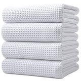 1 x RAW Customer Returns Polyte - Microfiber bath towel - lint-free quick-drying - waffle structure - extra large - white - 152 x 76 cm - 4 pieces - RRP €43.19