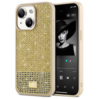 1 x RAW Customer Returns BEZ Phone Case for iPhone 14 Case Glitter, Sparkle Diamond Crystal Bling Case with Bling Co. Series for iPhone 14, Saffron Yellow - RRP €24.99