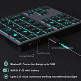 1 x RAW Customer Returns Doohoeek Bluetooth Backlit Keyboard for Photoshop, Rechargeable Keyboard for Photoshop, Compatible with Windows macOS iOS - RRP €39.99