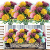 8 x Brand New ALAGIRLS 6 Pieces Artificial Flowers Decoration Dandelion Multi-Colored Artificial Plants Outdoor Garden Decoration Outside H2302-Multi - RRP €163.2