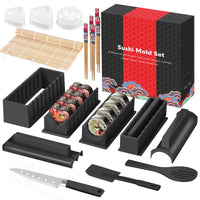 1 x RAW Customer Returns SKYSER Sushi Maker set, 12 items Sushi Maker Kit for beginners to make yourself, can be used as a sushi plate with sushi rice roll molds, sushi knife, sushi rolling mat red  - RRP €21.77