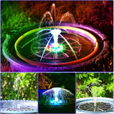 1 x RAW Customer Returns AISITIN Solar Fountain 3.5W Upgrade Tempered Glass Colorful LED Solar Pond Pump with Adjustable Support Rod, Round Solar Fountain with 19 Fountain Styles for Garden Pond, Bird Bath, DIY Water Feature - RRP €30.24