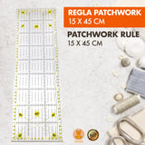 1 x RAW Customer Returns Snadi - Patchwork ruler 15 x 45 cm Precise cutting for sewing and crafting Pattern rules Durable acrylic Visibility on dark fabrics Quilting Transparent - RRP €15.6