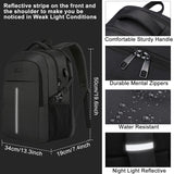 1 x RAW Customer Returns Large Men s Laptop Backpack 17 Inch Laptop Bag for School Work with USB Charging Port Waterproof Business Travel Notebook Bag School Backpack for Men Women Boys Teenager Black - RRP €31.99