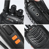 1 x RAW Customer Returns Walkie Talkie PMR446 License-Free Two-Way Radio, Pofung PT88E 16 Channels Professional Long Range Rechargeable USB Charging Station and Earpieces Black 4 Pack - RRP €60.49