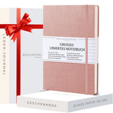 1 x RAW Customer Returns Beechmore Books lined notebook - XL A4, pink I Premium hardcover journal book made of vegan leather, 120gsm cream paper, gift box, for writers, journalists, meetings students - RRP €22.4