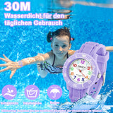 1 x RAW Customer Returns TENOCK Children s Watch Girl Boy 30M 3ATM Waterproof Analogue Wrist Watch Kids for Age 3-10 Gifts for Back to School Season Christmas Birthdays Purple - RRP €16.99