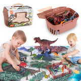 2 x Brand New Xbesttoy Dinosaur Toy with Play Mat, Includes 19 Dino Figures Tyrannosaurus Rex, etc. 30 Accessories Trees, Rocks, etc. Dinosaur World Educational Toys for Children 3 4 5 6 Brown - RRP €49.4