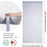 1 x RAW Customer Returns HYSENM 2 Curtains 100 x 200 cm Glitter String Curtain Interior Partition Panels Curtains for Door Window Room Divider Mosquito Net Curtain Door Window, Silver - RRP €18.14