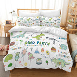 1 x Brand New Bedding Set for Children s Boys - Microfiber Dinosaurs Pattern Printed in 3 Pieces - with Duvet Cover and Earcase - 200 x 200 cm - RRP €36.98