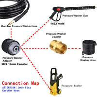 1 x RAW Customer Returns M MINGLE high-pressure cleaner adapter for pistol and high-pressure cleaner, only compatible K rcher hose, to M22 14mm socket - RRP €14.99