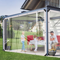 1 x RAW Customer Returns Waterproof transparent PVC tarpaulin with eyelets for garden and gazebo, tarpaulin for plants, grill, greenhouse, pet hutch roof 0.4mm thick glass transparent tear-resistant and durable tarpaulin 3x5m - RRP €90.74